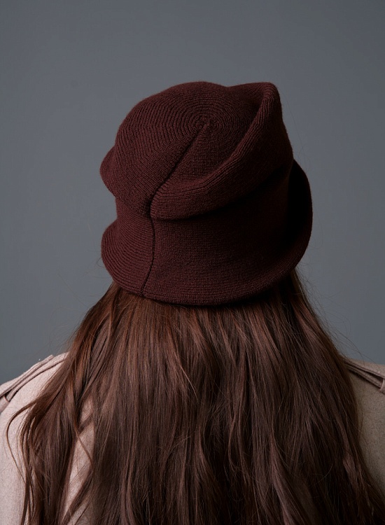 Шляпа "Пуговки", цвет темно-коричневый